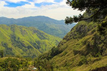 Ella Rock peak near Ella village in the mountains in Sri Lanka.