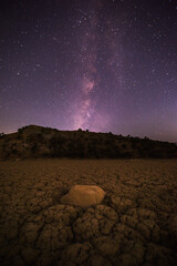 The milky way view above of desert