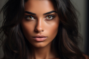 Fototapeta premium Ai generated image of attractive brunette woman