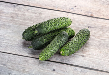Fresh natural organic cucumbers heap