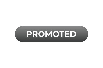 Promoted Button. Speech Bubble, Banner Label Promoted
