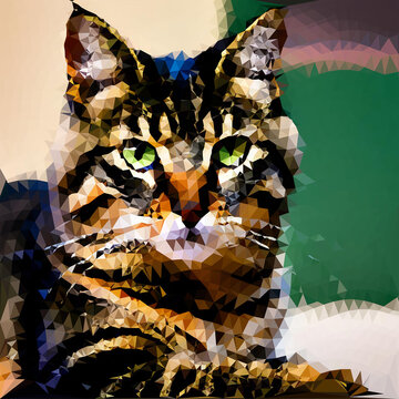 cat in a mask triangulate images