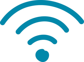 Blue wifi signal doodle icon PNG
