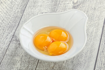 Chicken egg in the bowl