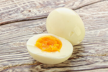 Boiled chicken egg for breakfast