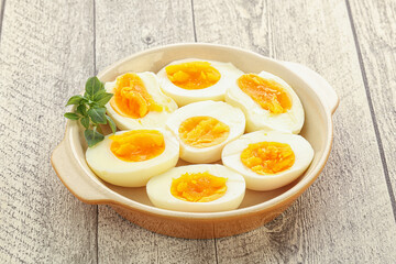 Boiled chicken egg for breakfast
