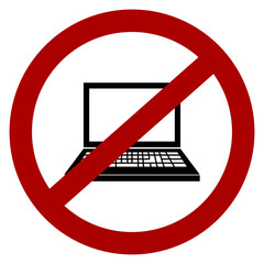 "No laptop computer allowed" icon