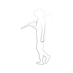 icon of a man hoeing vector