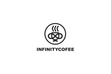infinity coffee logo design concept