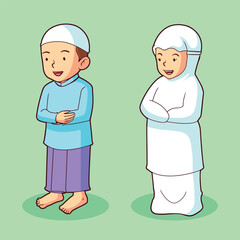 muslim boys and girls praying