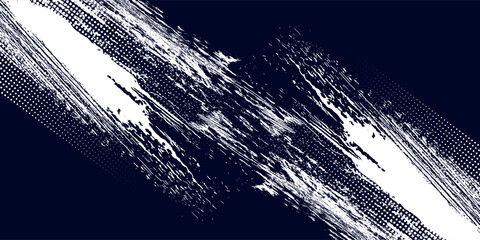 Fototapeta Dots halftone white and blue color pattern gradient grunge texture background. Dots pop art comics sport style vector illustration obraz