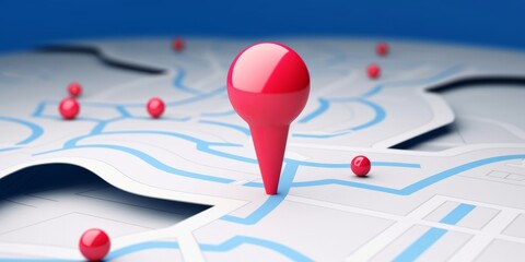 Red Pin GPS location symbol icon sign maps. Place Business location. route graphic road mark destination, Generative AI