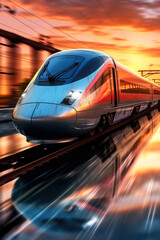 Fototapeta na wymiar High speed train. Generative AI