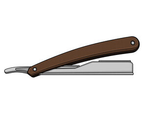 Razor barber tools shop illustration.