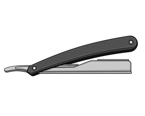 Razor barber tools shop illustration.