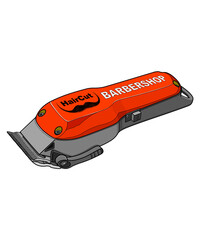 Naklejka premium Mustache color pattern clippers cut background.