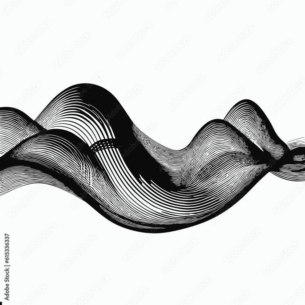 Wall mural air wave vector,black and white of air wave