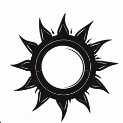 sun vector art,sun black and white vector