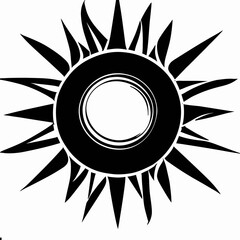 sun vector art,sun black and white vector