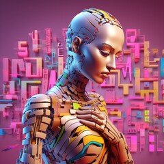 Artificial intelligence imagined portrait of itself Generative AI