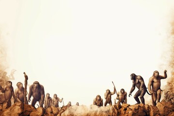 Evolution mockup background. Generate Ai - obrazy, fototapety, plakaty