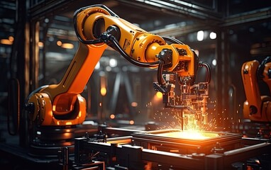 Heavy automation robot arm in smart factory