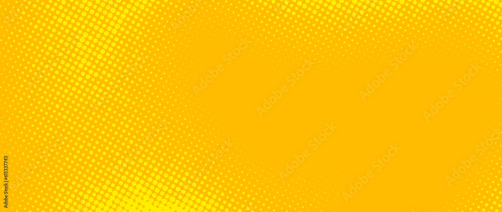 Poster yellow halftone background. retro comic grain pixel texture. pixelated dots cartoon wallpaper. pop a