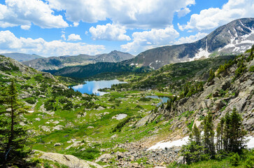 Missouri Lakes From Missouri Pass, in the Holy Cross Wilderness, near Fancy Pass, Red Cliff, CO. USA