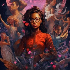 Female empowerment concept art