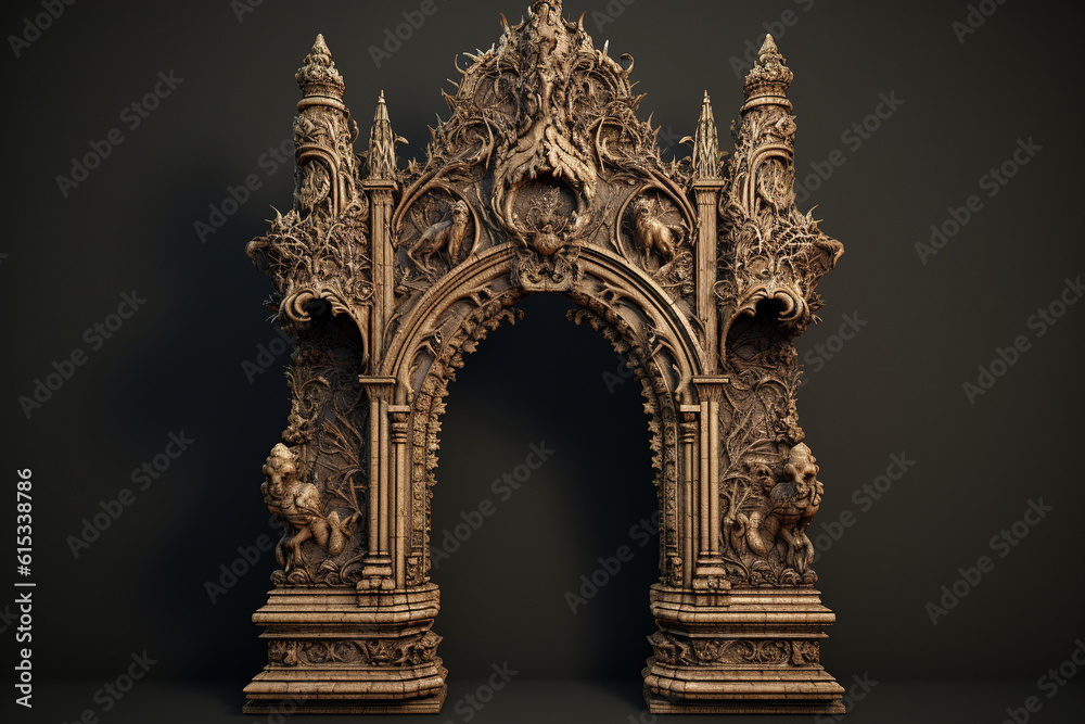 Canvas Prints ornate gothic arch, window, or building entrance. architecture design element