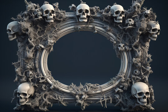 Dark gothic ornate frame, ai generated