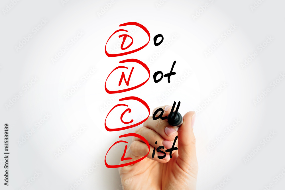 Poster dncl - do not call list is a list of phone numbers that telemarketers are prohibited from calling in