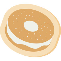 Collection of lovely baby bakery food doodle icon