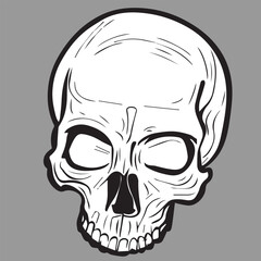 illustration of skull with high quality suitable for sticker , print , and tatoo 