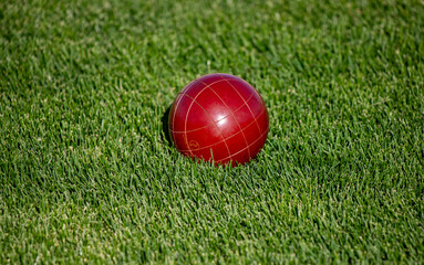 Astana, Kazakhstan - July 18, 2023: Soccer ball on the green field.