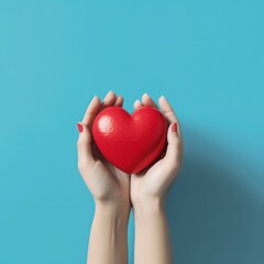 Obraz premium Hand holding red heart. Generative AI 