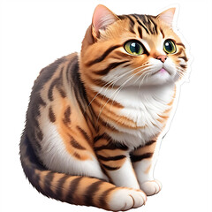 Fototapeta na wymiar a cute cat sticker vector design