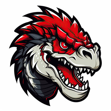 Dino mascot logo, white background