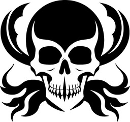 skull bones skeleton logo simple black  tattoo