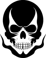 skull bones skeleton logo simple black  tattoo