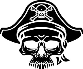 Pirate Hat Skull and Crossbones Cartoon