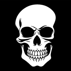 skull bones skeleton logo simple black  tattoo