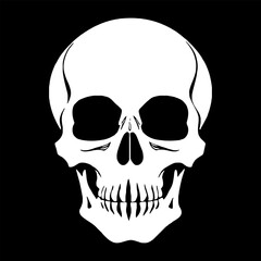 skull bones skeleton logo simple black  tattoo