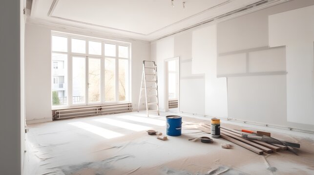 Home refurbishment project. Improving and renovating a living space to enhance its aesthetic appeal, functionality, and overall value. Generative AI