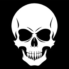 skull bones skeleton logo simple black  tattoo