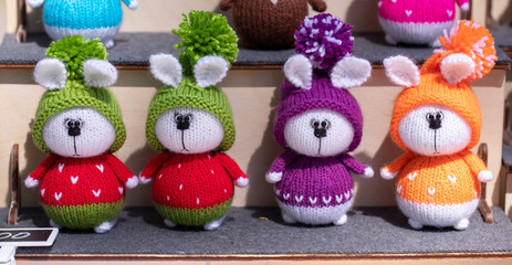 dolls for children with knitting needles from scraps