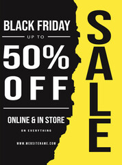 Black Friday  big discount sale poster flyer or social media post design