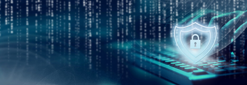  Cyber, personal data, privacy and information security. Internet networking  protection security system concept. Padlock icon on tech code background - Powered by Adobe