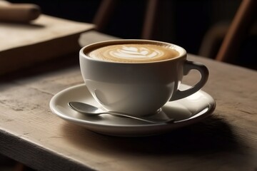 Fototapeta premium cup of coffee on table. 