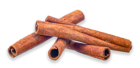 Cinnamon isolated on white background. Cinnamon clipping path